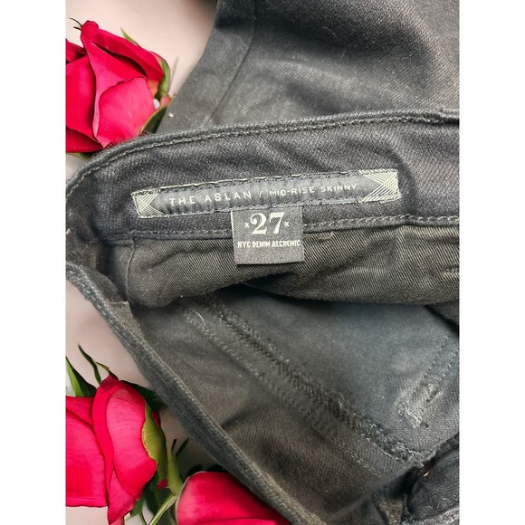 RESIN The Aslan Mid Rise Skinny Black Size 27 New with Tags Inseam 34 - Picture 3 of 5